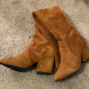 Over the knee suede boots